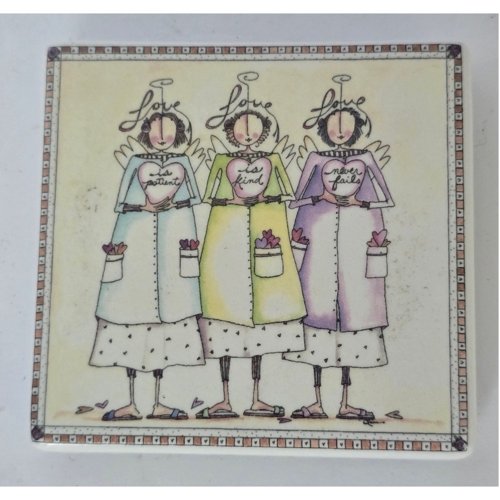 Demdaco Claire Stoner Pure of Heart Angel Magnet Love is Patient Kind 2004 Tile